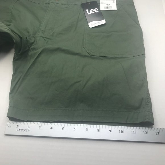 Lee Women's 18M Midrise Bermuda Regular Fit Moss Green Utility Short New - Picture 10 of 12